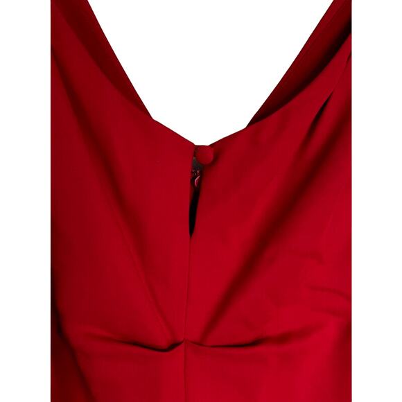 Nicole Miller Collection Red Silk Dress Womens Size 0 Sleeveless Lined Ruche Sex - Picture 3 of 6